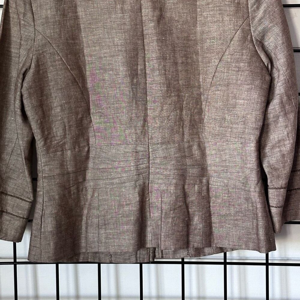 Coldwater Creek Linen Blend Blazer Womens 4‎ Brown Business Casual - Picture 6 of 12